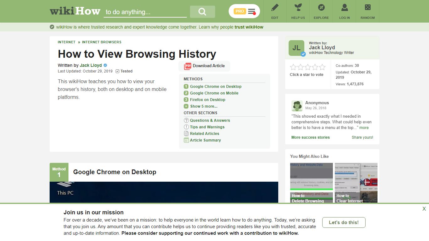 8 Ways to View Browsing History - wikiHow