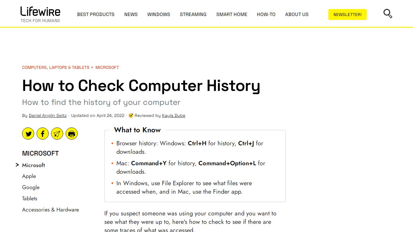 How to Check Computer History - Lifewire